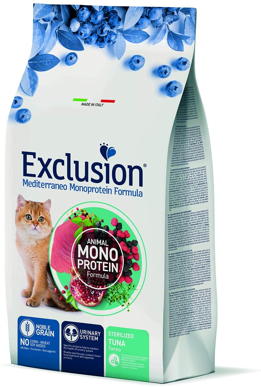 Exclusion Mediterraneo Monoprotein Sterilized Adult All Breeds Tonno per gatti  300 gr Exclusion Mediterraneo Monoprotein Sterilized Adult All Breeds Tonno per gatti  300 gr